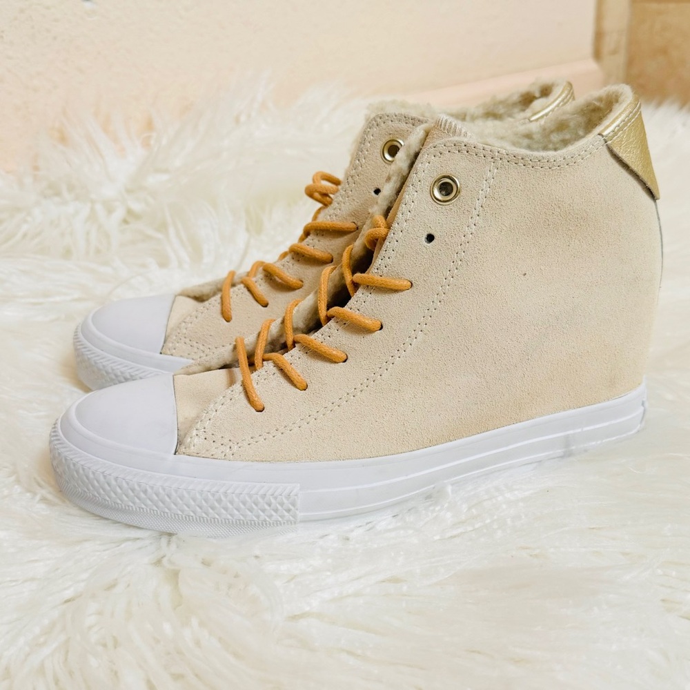 Converse Fur Lined Wedge Sneakers